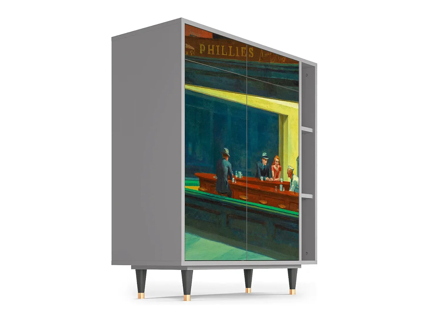 Aparador - 96х110х41 cm - BS6 - Nighthawks by Hopper, Gris