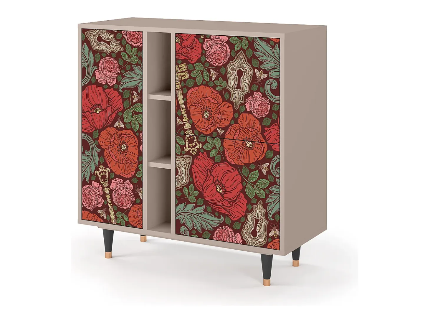 Aparador - 94х96х41 cm - BS5 - Poppy Garden, Latte