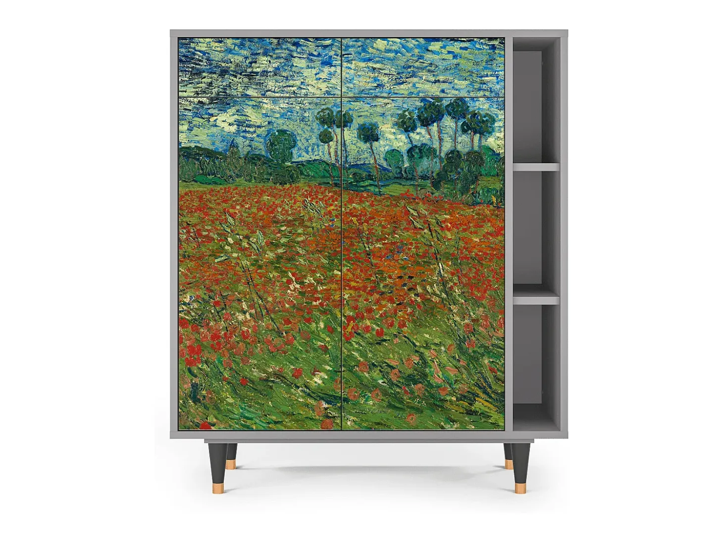 Aparador - 96х110х41 cm - BS6 - Poppy field by van Gogh, Gris