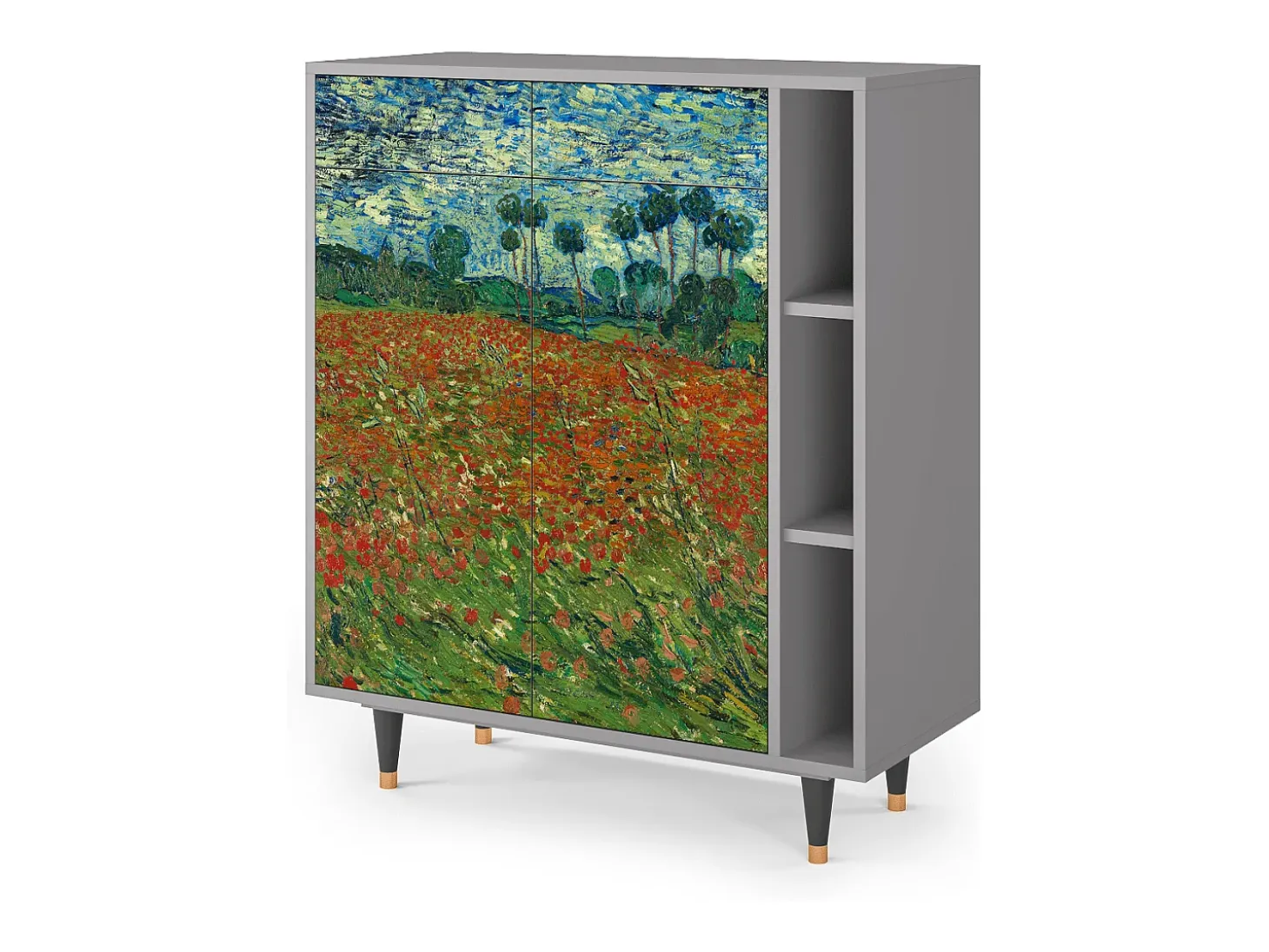 Aparador - 96х110х41 cm - BS6 - Poppy field by van Gogh, Gris