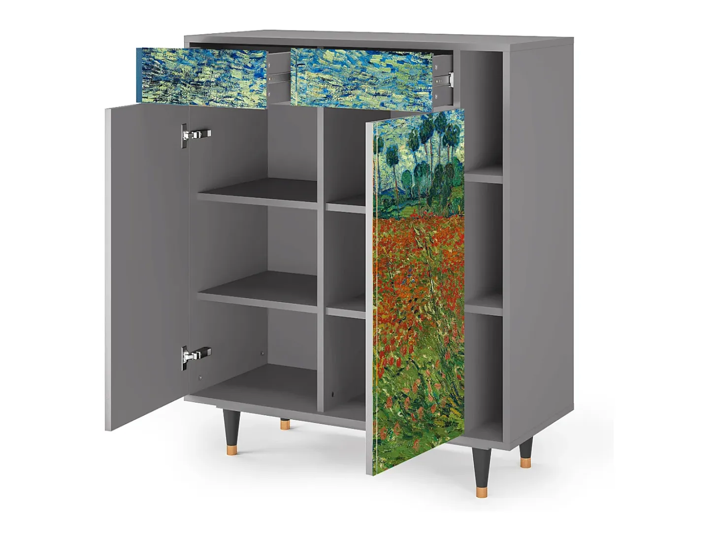 Aparador - 96х110х41 cm - BS6 - Poppy field by van Gogh, Gris