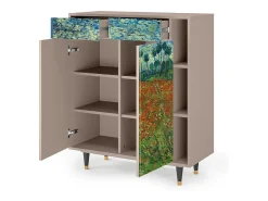 Aparador - 96х110х41 cm - BS6 - Poppy field by van Gogh, Latte