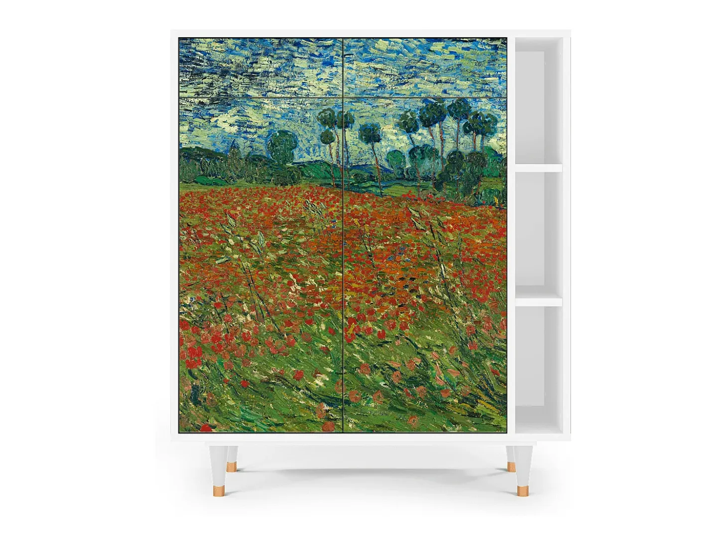Aparador - 96х110х41 cm - BS6 - Poppy field by van Gogh, Blanco