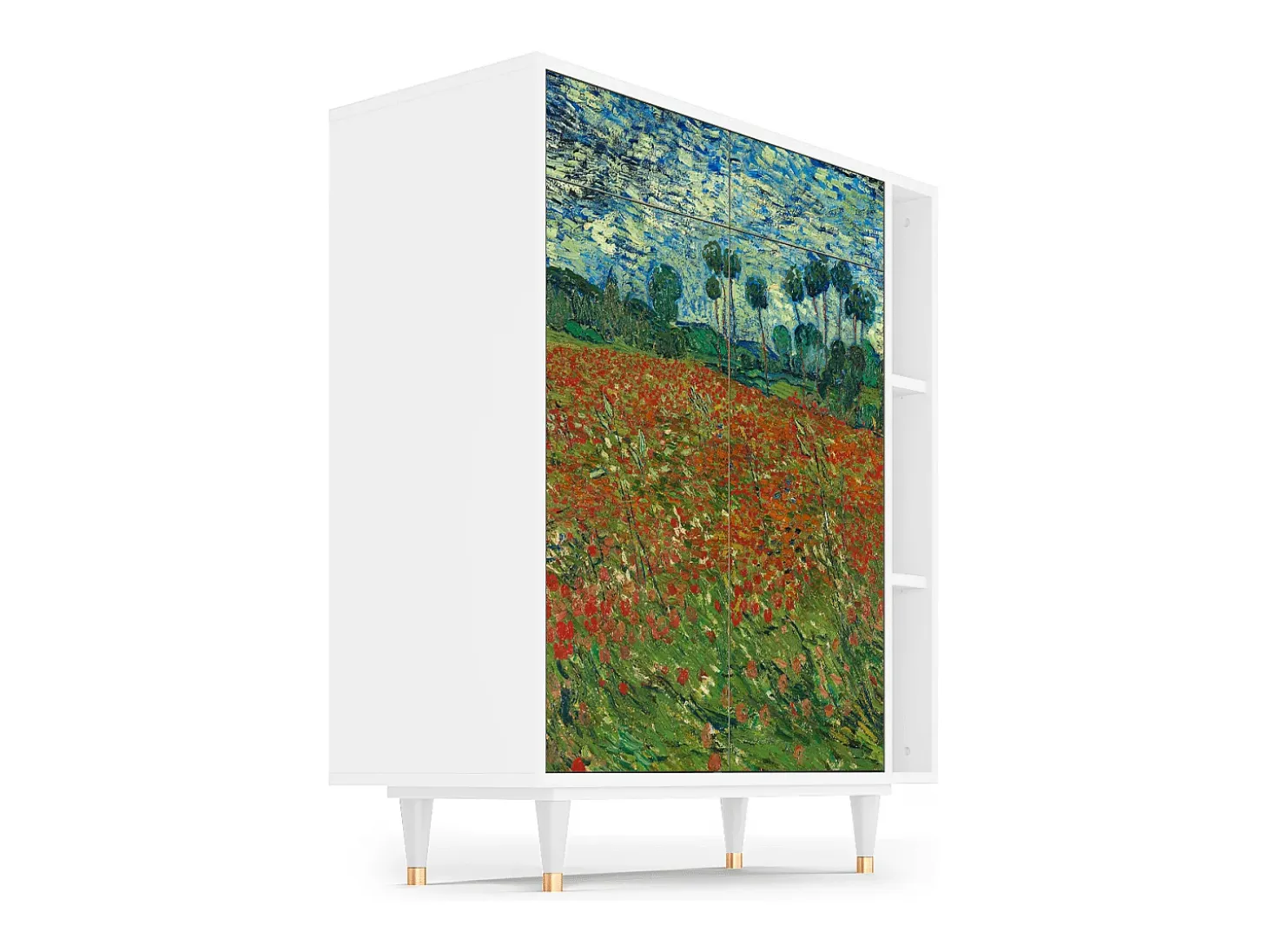 Aparador - 96х110х41 cm - BS6 - Poppy field by van Gogh, Blanco