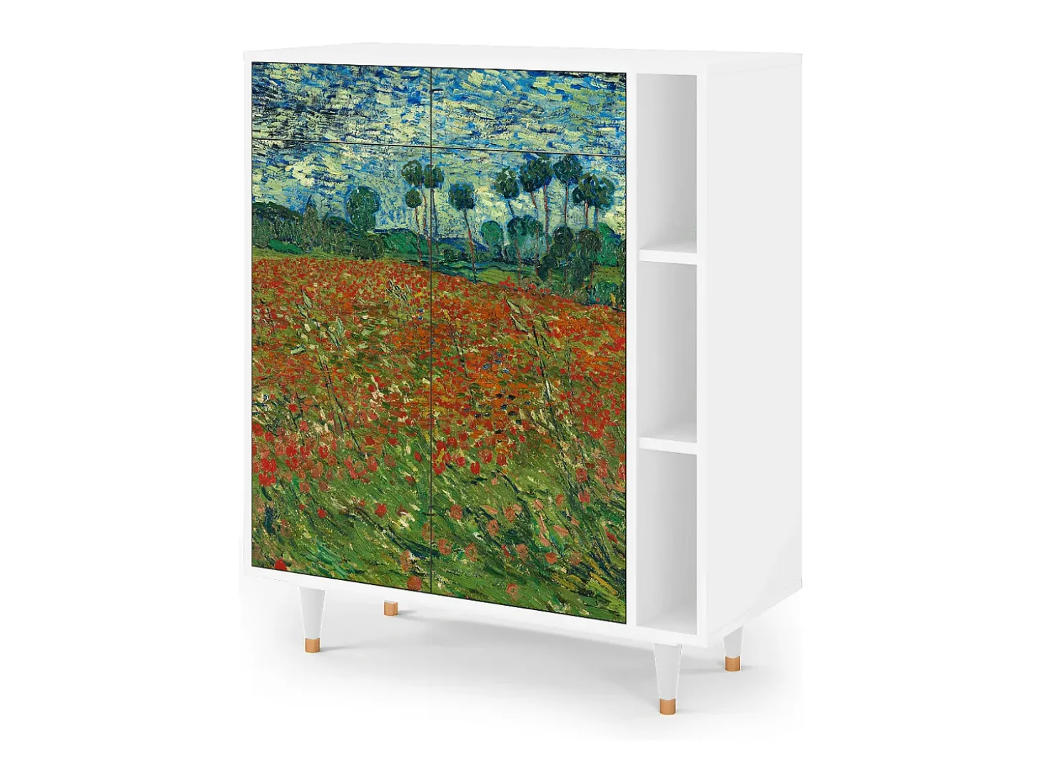 Aparador - 96х110х41 cm - BS6 - Poppy field by van Gogh, Blanco