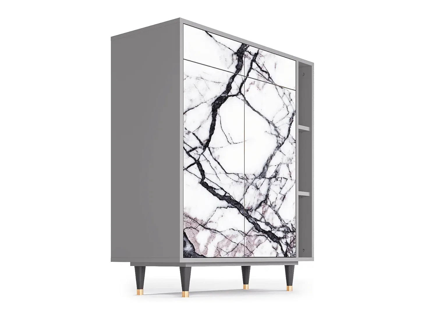 Aparador - 96х110х41 cm - BS6 - Raven Marble, Gris