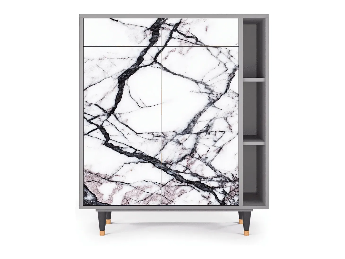 Aparador - 96х110х41 cm - BS6 - Raven Marble, Gris