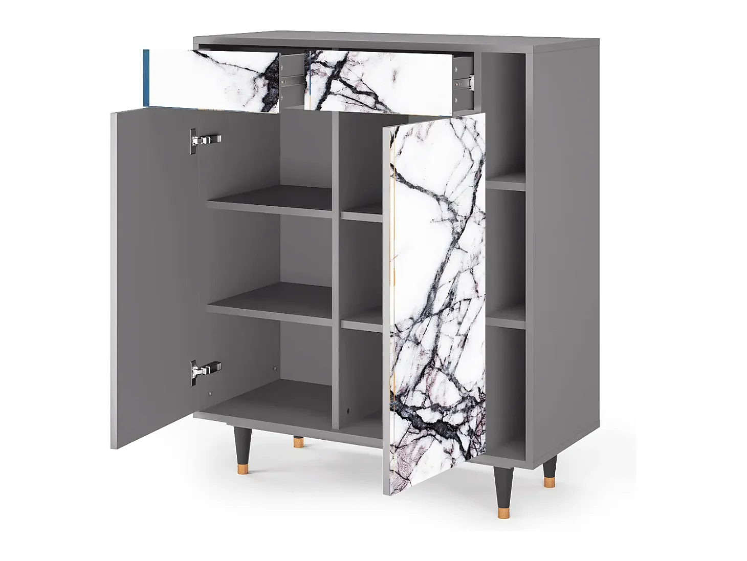 Aparador - 96х110х41 cm - BS6 - Raven Marble, Gris
