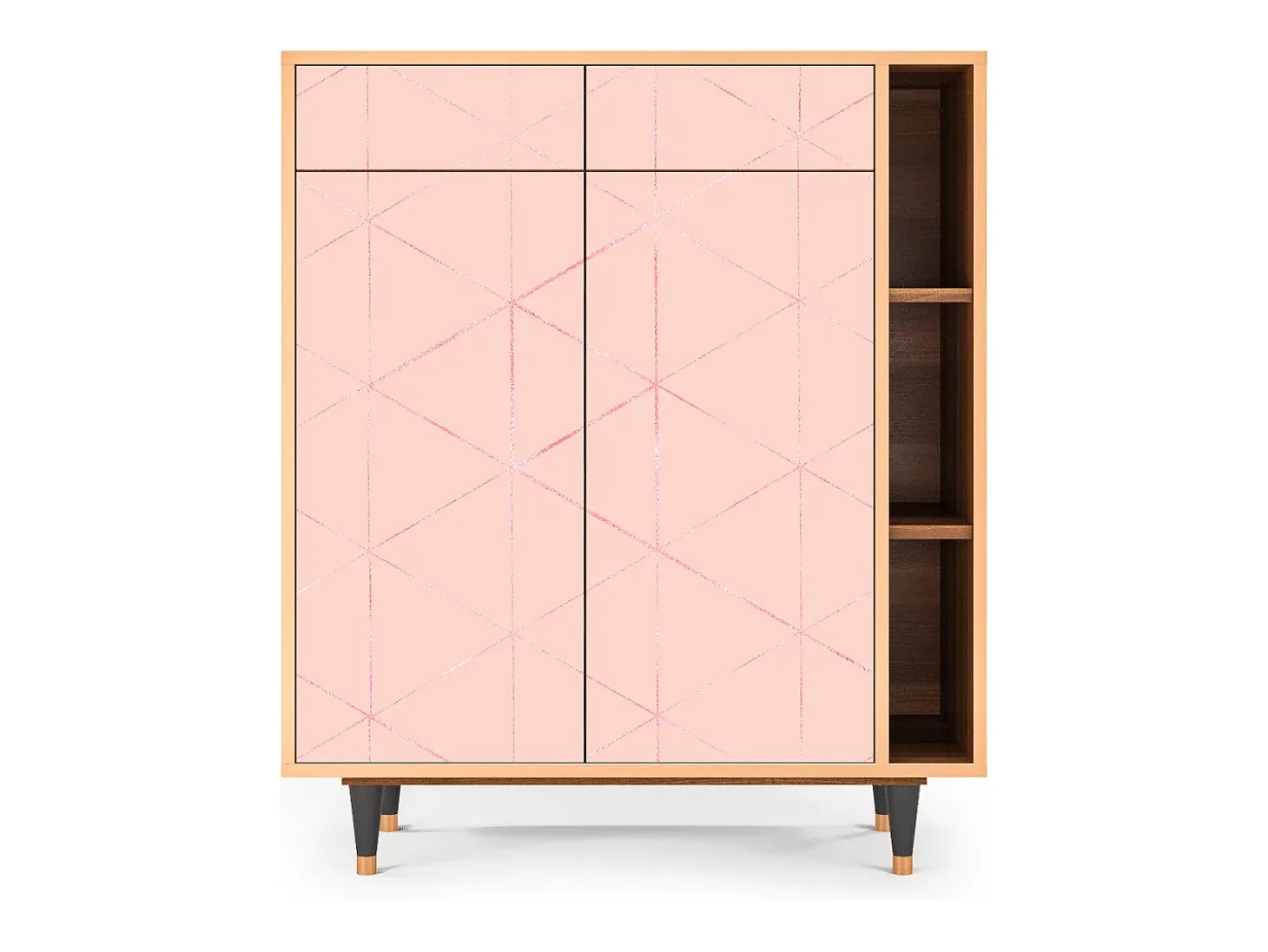 Aparador - 96х110х41 cm - BS6 - Rose Quartz, Nogal