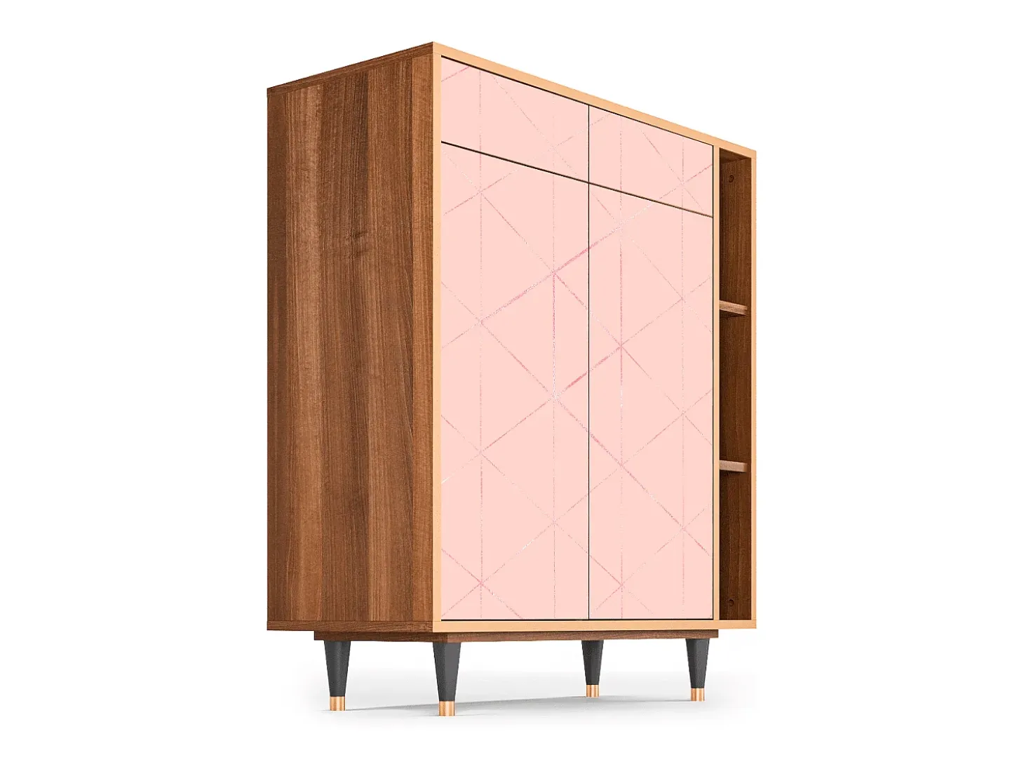 Aparador - 96х110х41 cm - BS6 - Rose Quartz, Nogal