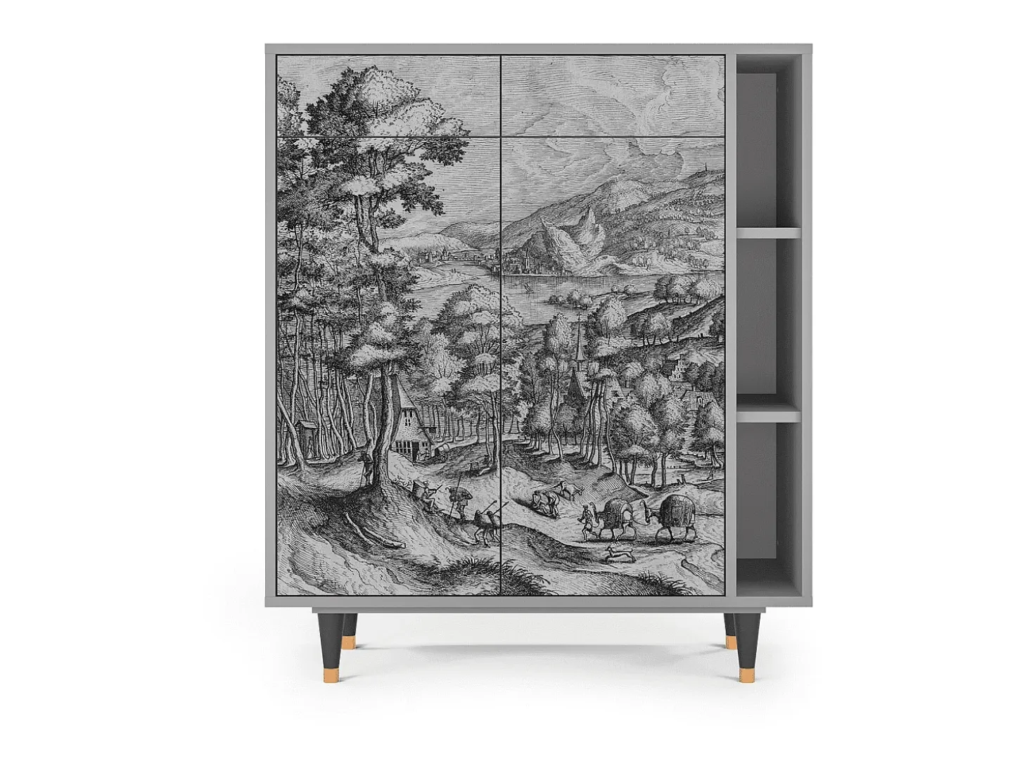 Aparador - 96х110х41 cm - BS6 - Rusticorum, Gris