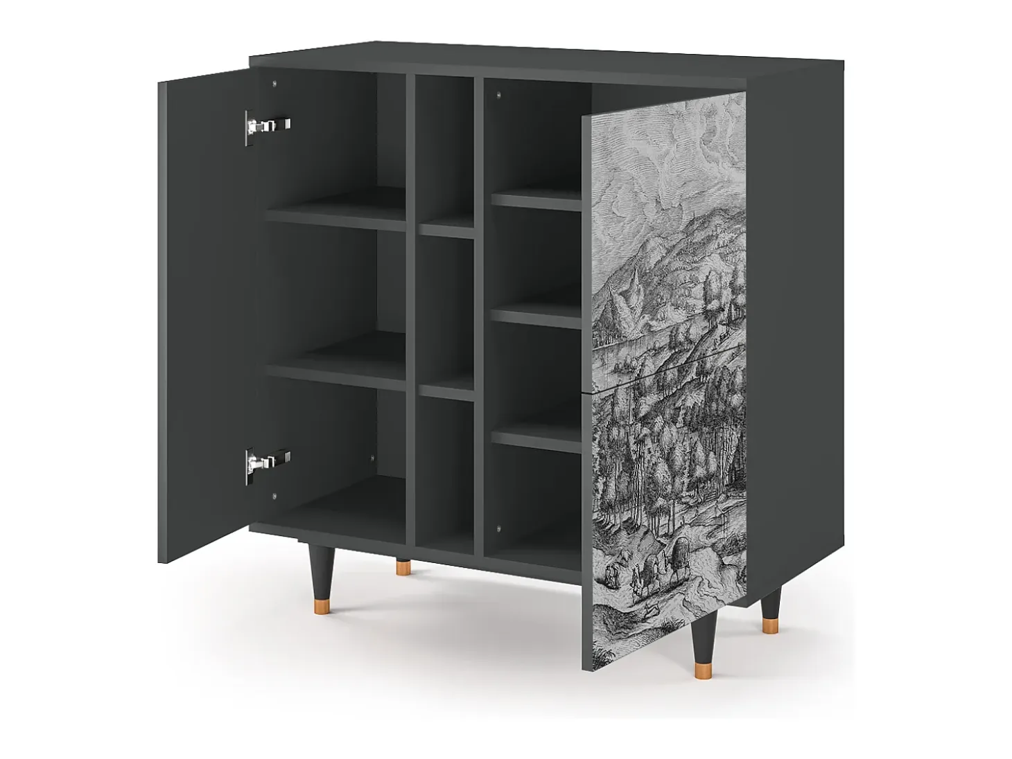 Aparador - 94х96х41 cm - BS5 - Rusticorum, Antracita