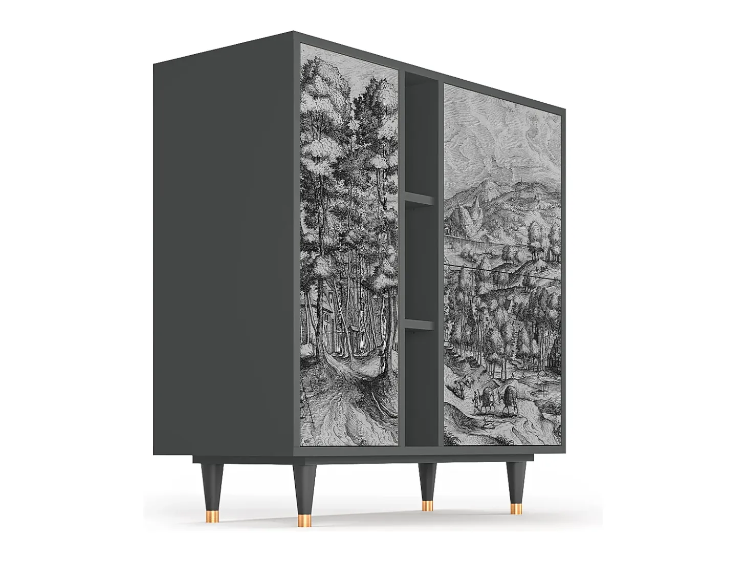 Aparador - 94х96х41 cm - BS5 - Rusticorum, Antracita