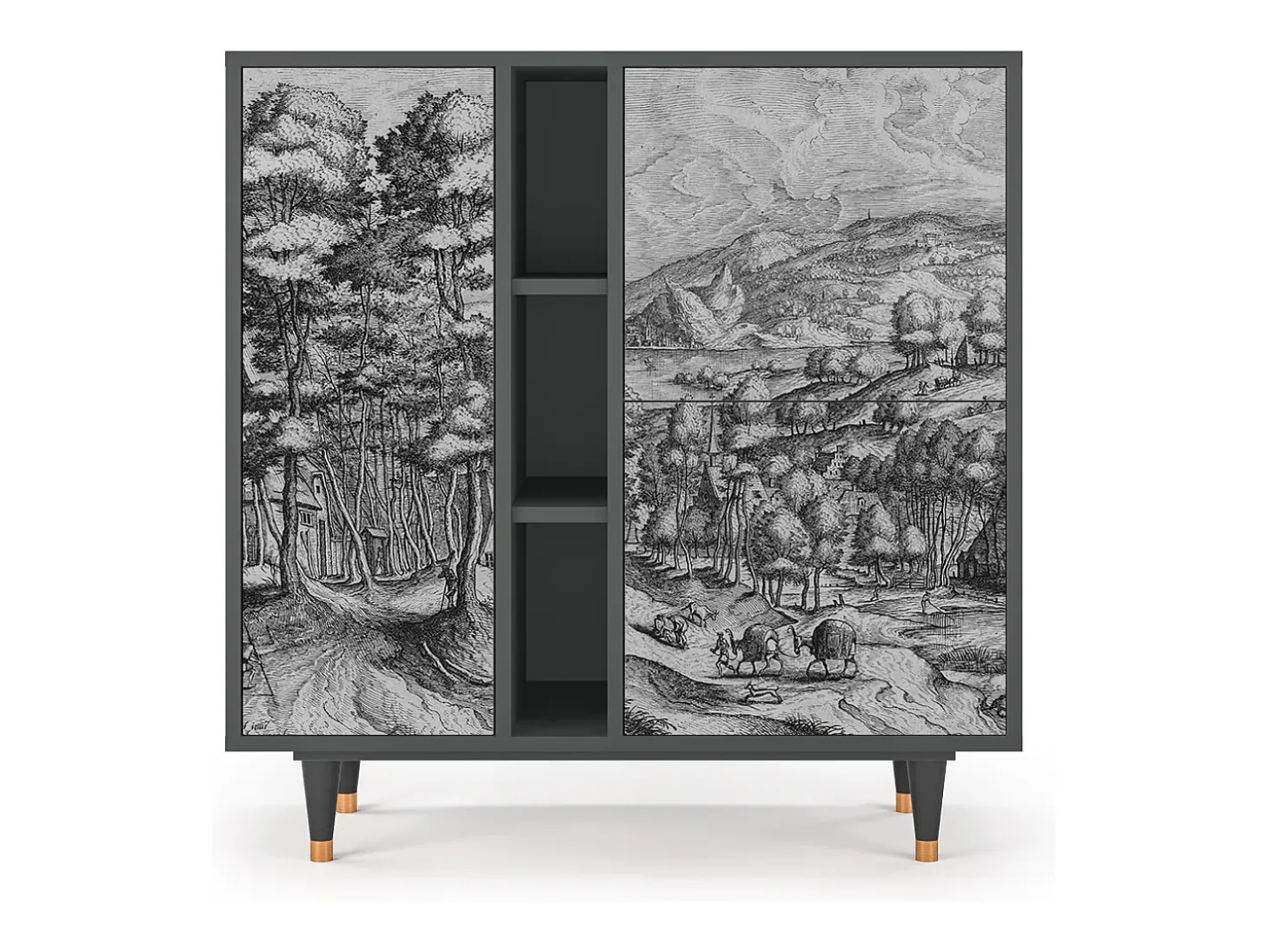 Aparador - 94х96х41 cm - BS5 - Rusticorum, Antracita