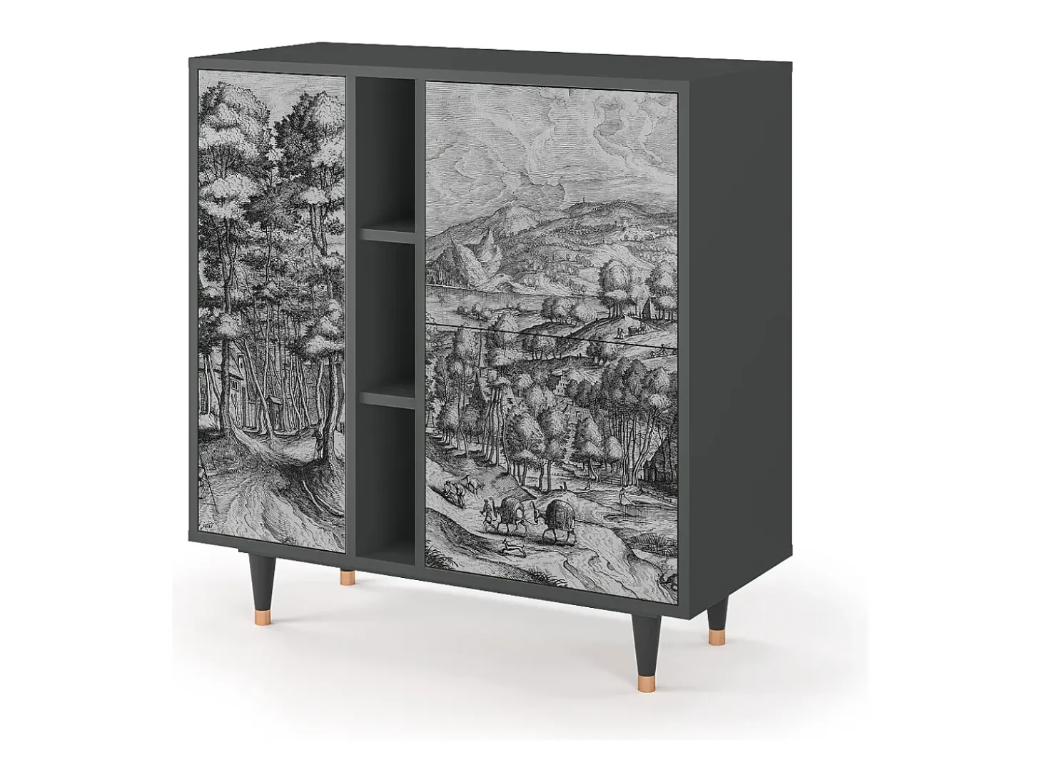 Aparador - 94х96х41 cm - BS5 - Rusticorum, Antracita