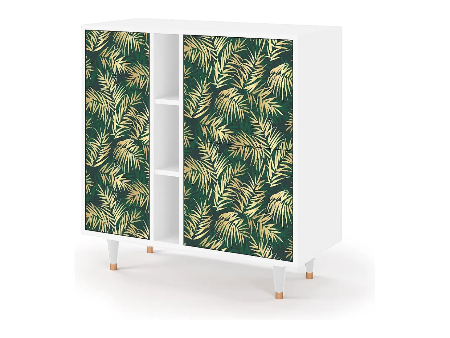 Aparador - 94х96х41 cm - BS5 - Sunny Palm Tree, Blanco