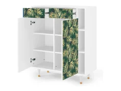 Aparador - 96х110х41 cm - BS6 - Sunny Palm Tree, Blanco