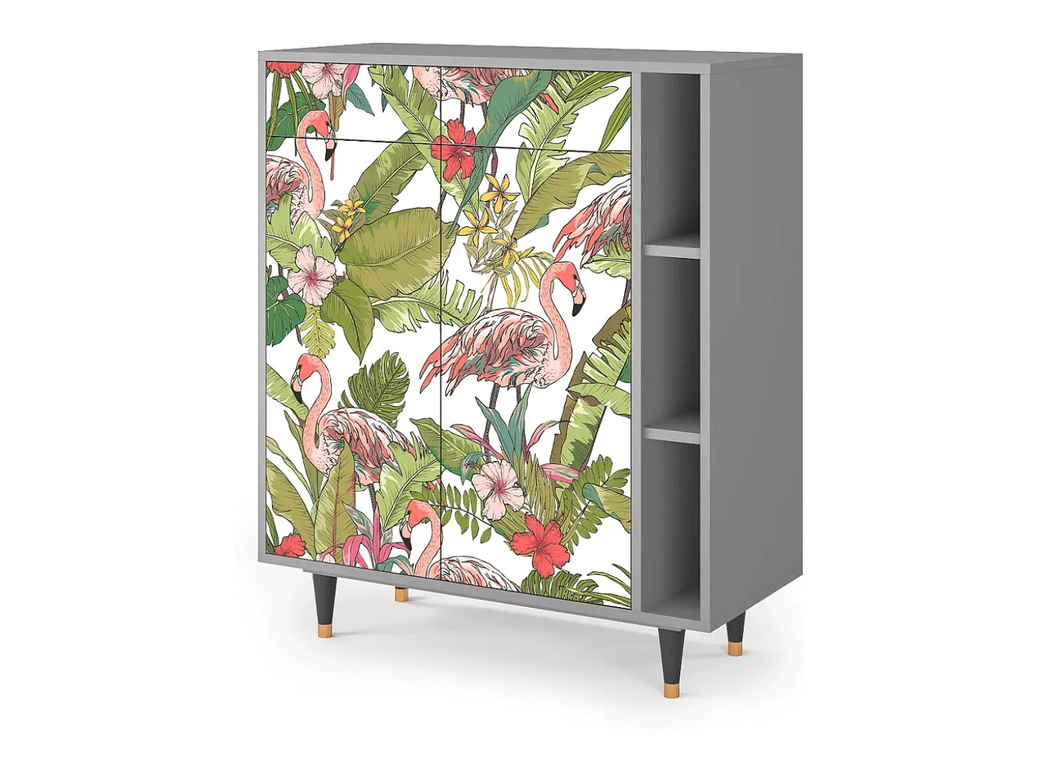 Aparador - 96х110х41 cm - BS6 - Sweet Flamingo, Gris