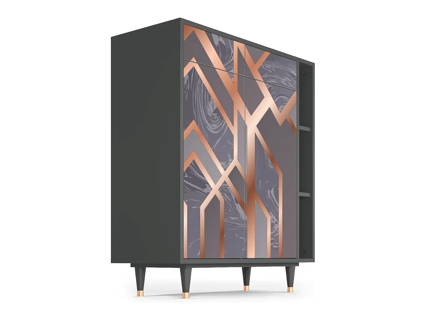 Aparador - 96х110х41 cm - BS6 - Taupe Anatomy, Antracita