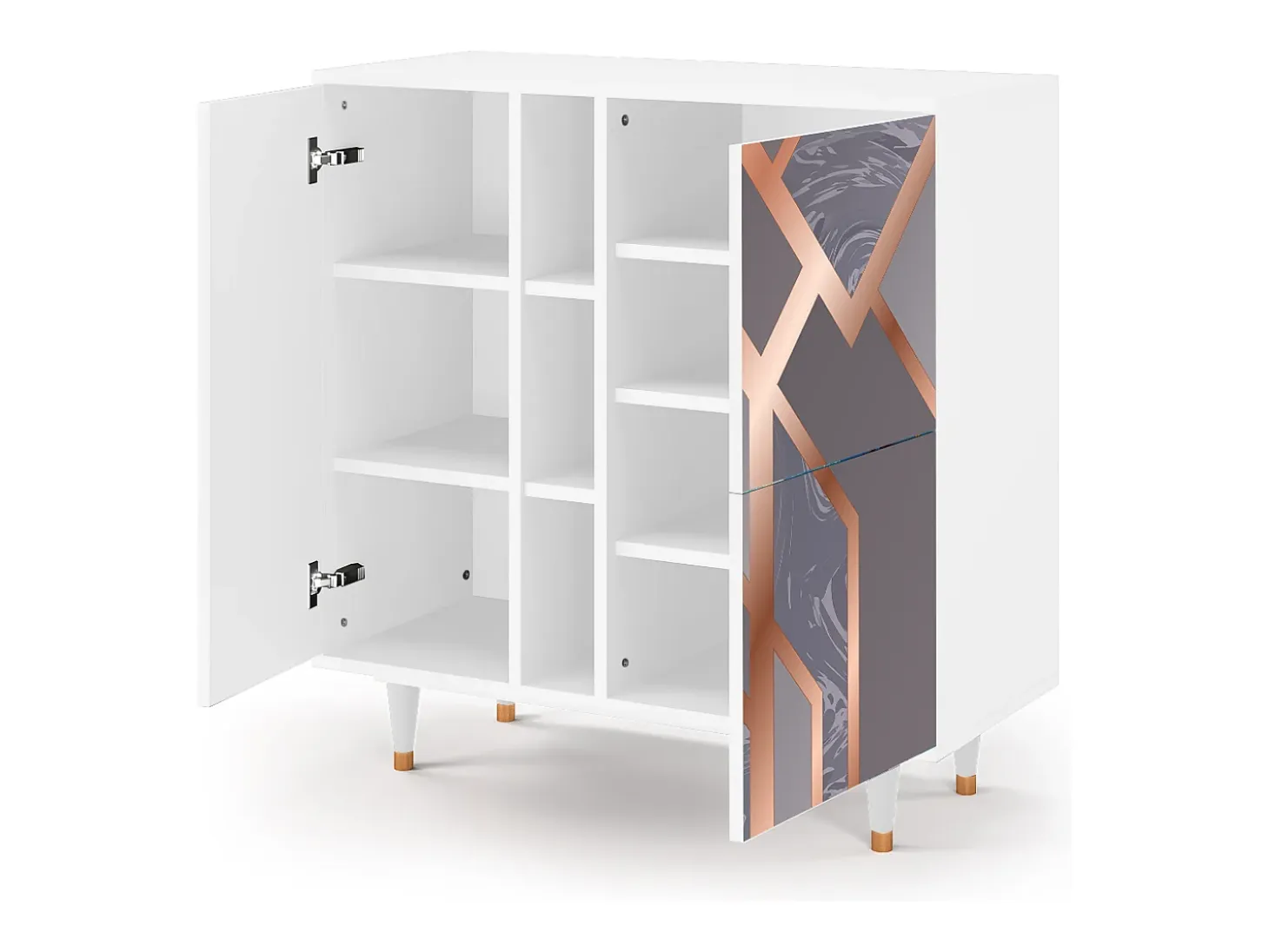 Aparador - 94х96х41 cm - BS5 - Taupe Anatomy, Blanco