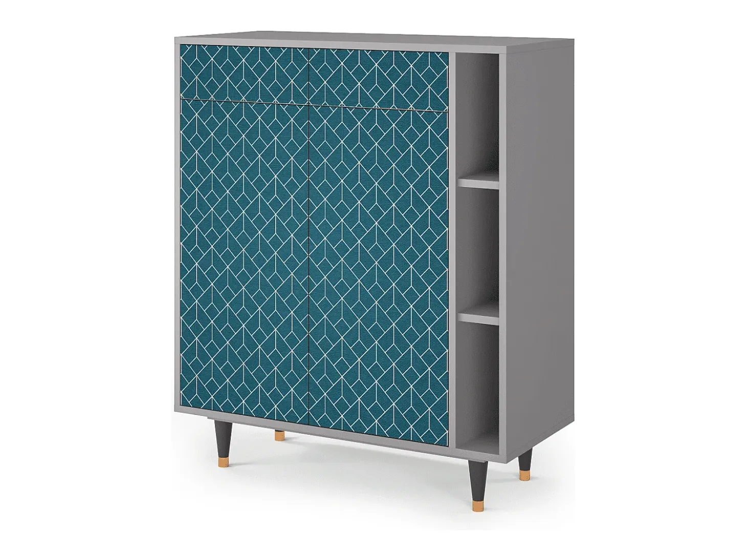 Aparador - 96х110х41 cm - BS6 - Turquoise Geometry, Gris