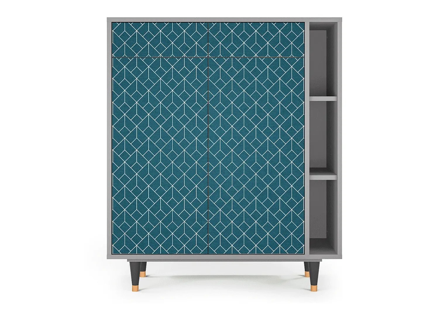 Aparador - 96х110х41 cm - BS6 - Turquoise Geometry, Gris