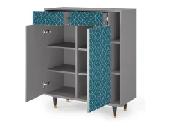 Aparador - 96х110х41 cm - BS6 - Turquoise Geometry, Gris