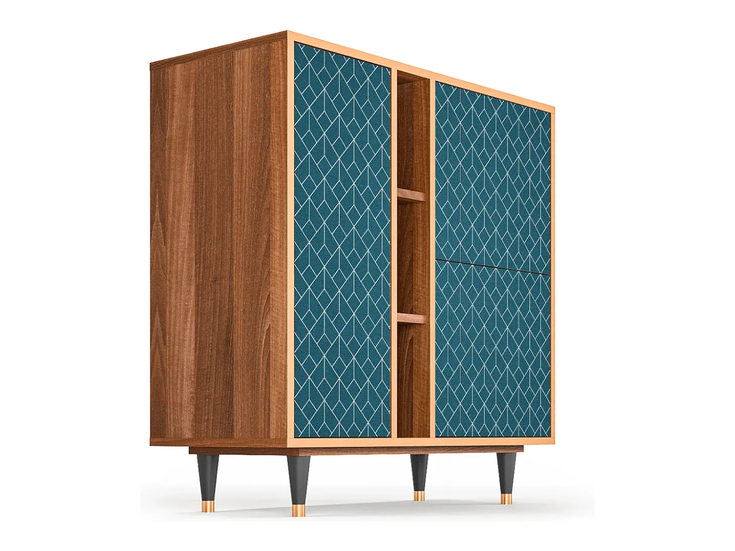Aparador - 94х96х41 cm - BS5 - Turquoise Geometry, Nogal