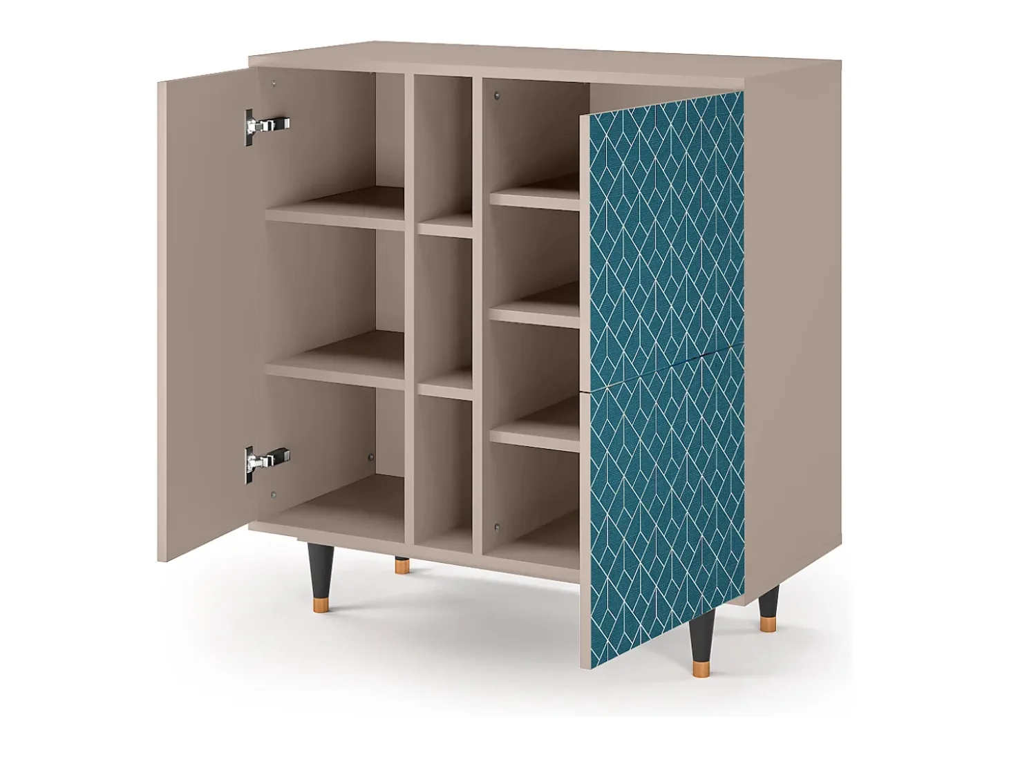 Aparador - 94х96х41 cm - BS5 - Turquoise Geometry, Latte