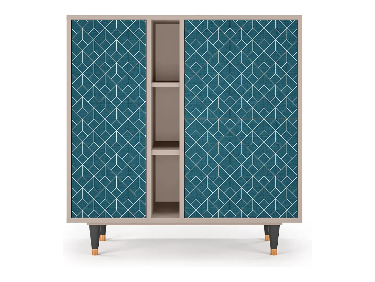 Aparador - 94х96х41 cm - BS5 - Turquoise Geometry, Latte