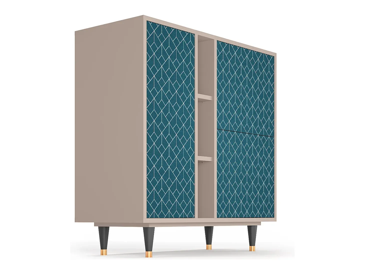 Aparador - 94х96х41 cm - BS5 - Turquoise Geometry, Latte