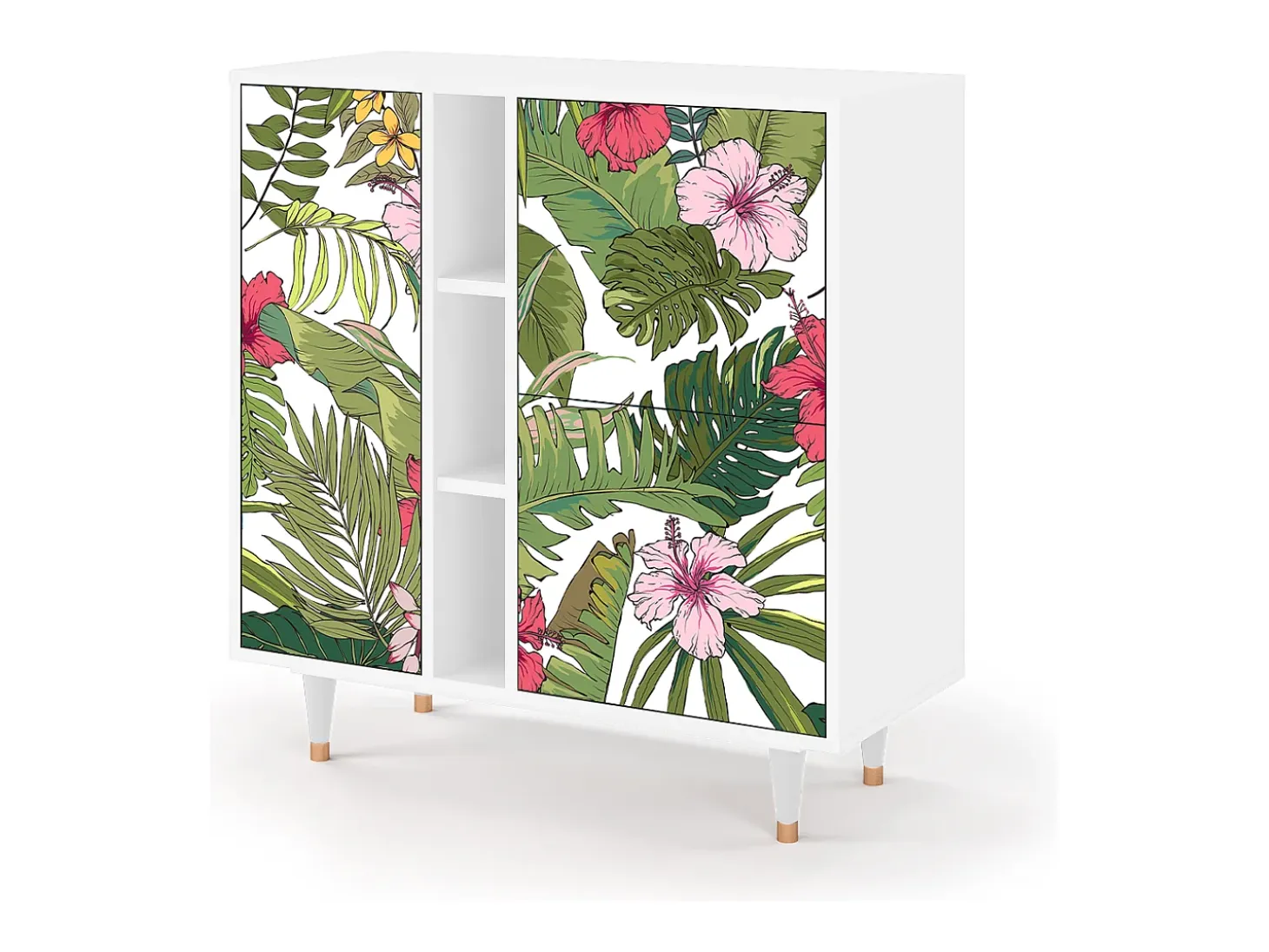 Aparador - 94х96х41 cm - BS5 - Verdant Tropics, Blanco