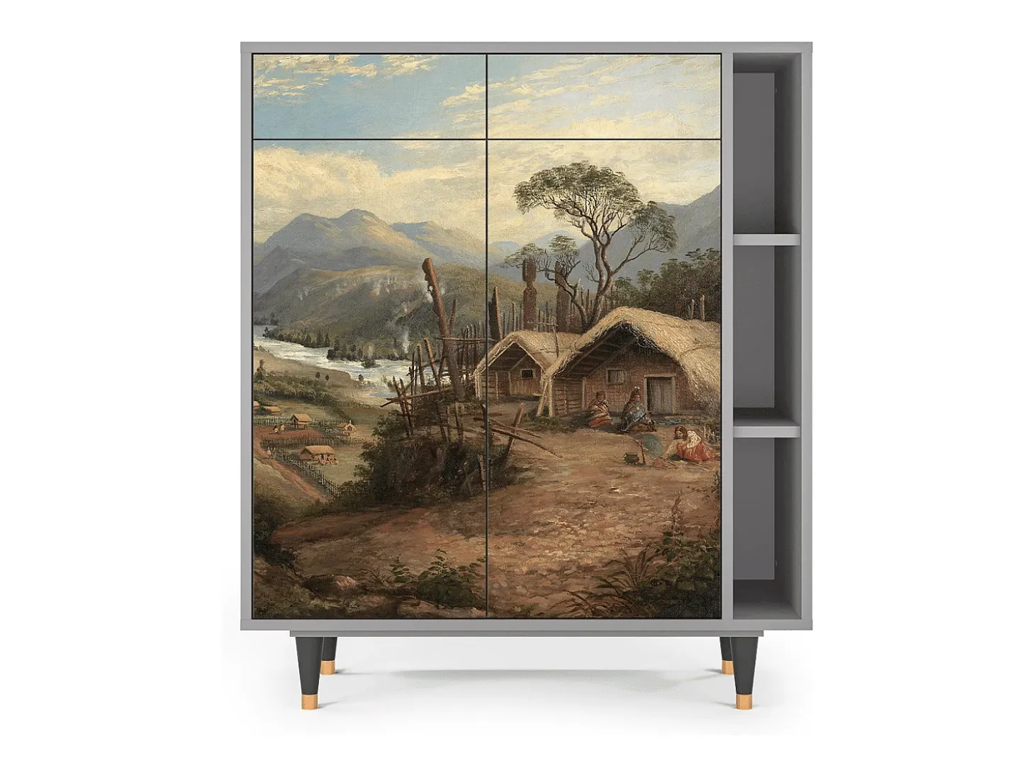 Aparador - 96х110х41 cm - BS6 - View Across the Plains , Gris