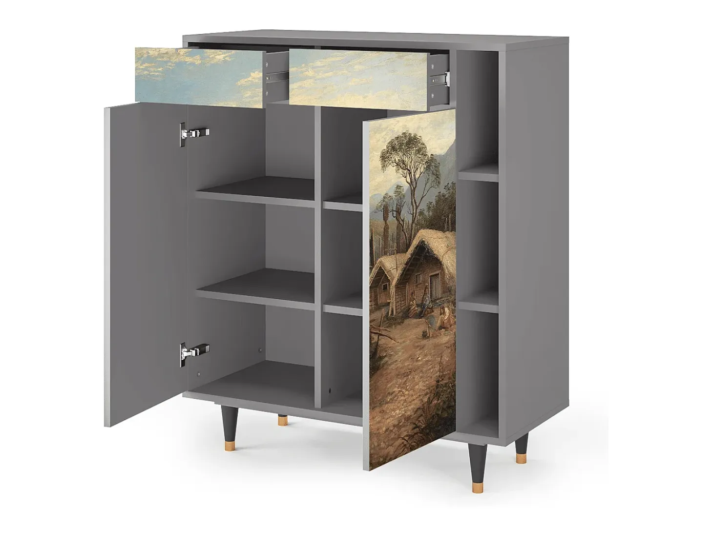 Aparador - 96х110х41 cm - BS6 - View Across the Plains , Gris