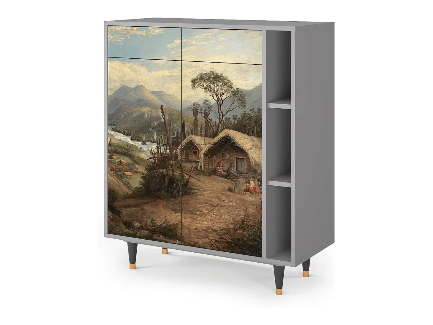 Aparador - 96х110х41 cm - BS6 - View Across the Plains , Gris