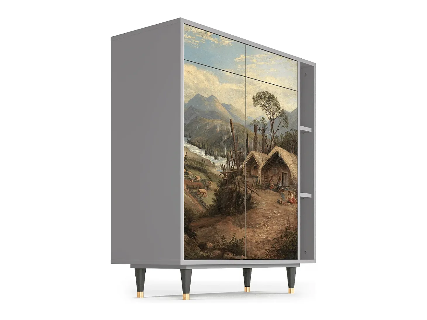 Aparador - 96х110х41 cm - BS6 - View Across the Plains , Gris