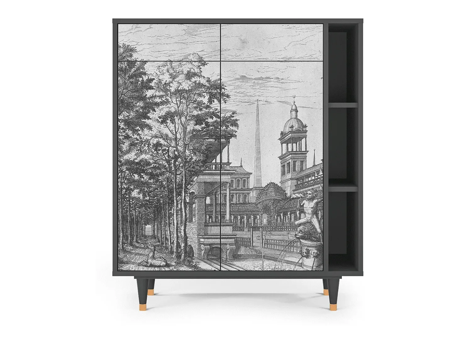 Aparador - 96х110х41 cm - BS6 - View of the Piazza, Antracita