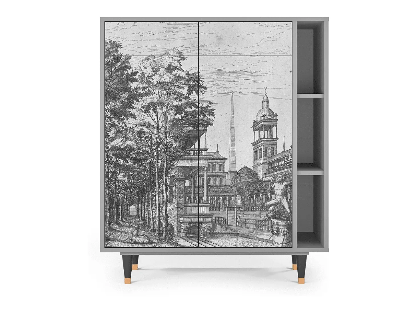 Aparador - 96х110х41 cm - BS6 - View of the Piazza, Gris