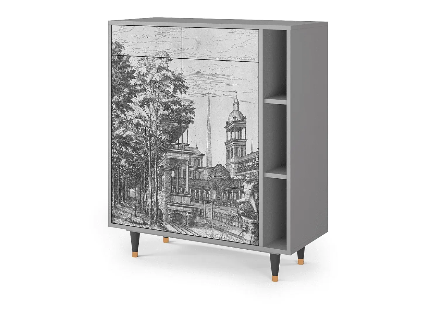 Aparador - 96х110х41 cm - BS6 - View of the Piazza, Gris