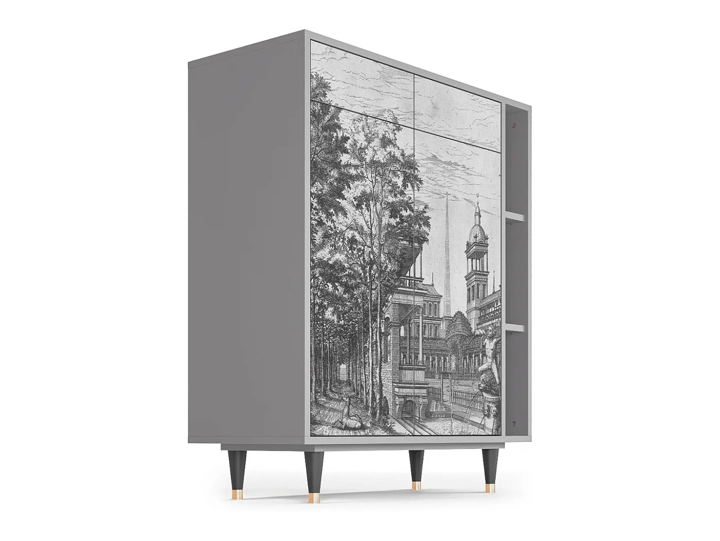 Aparador - 96х110х41 cm - BS6 - View of the Piazza, Gris