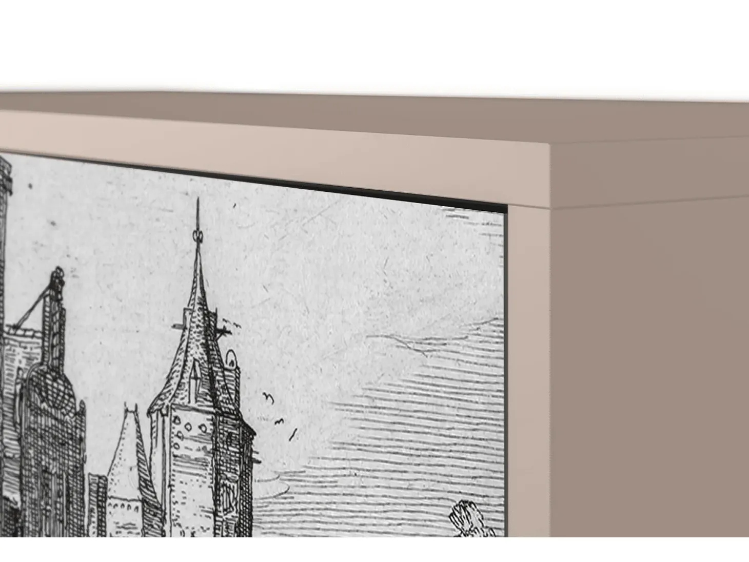 Aparador - 115х84х41 cm - S3 - Castle with Bridge, Latte
