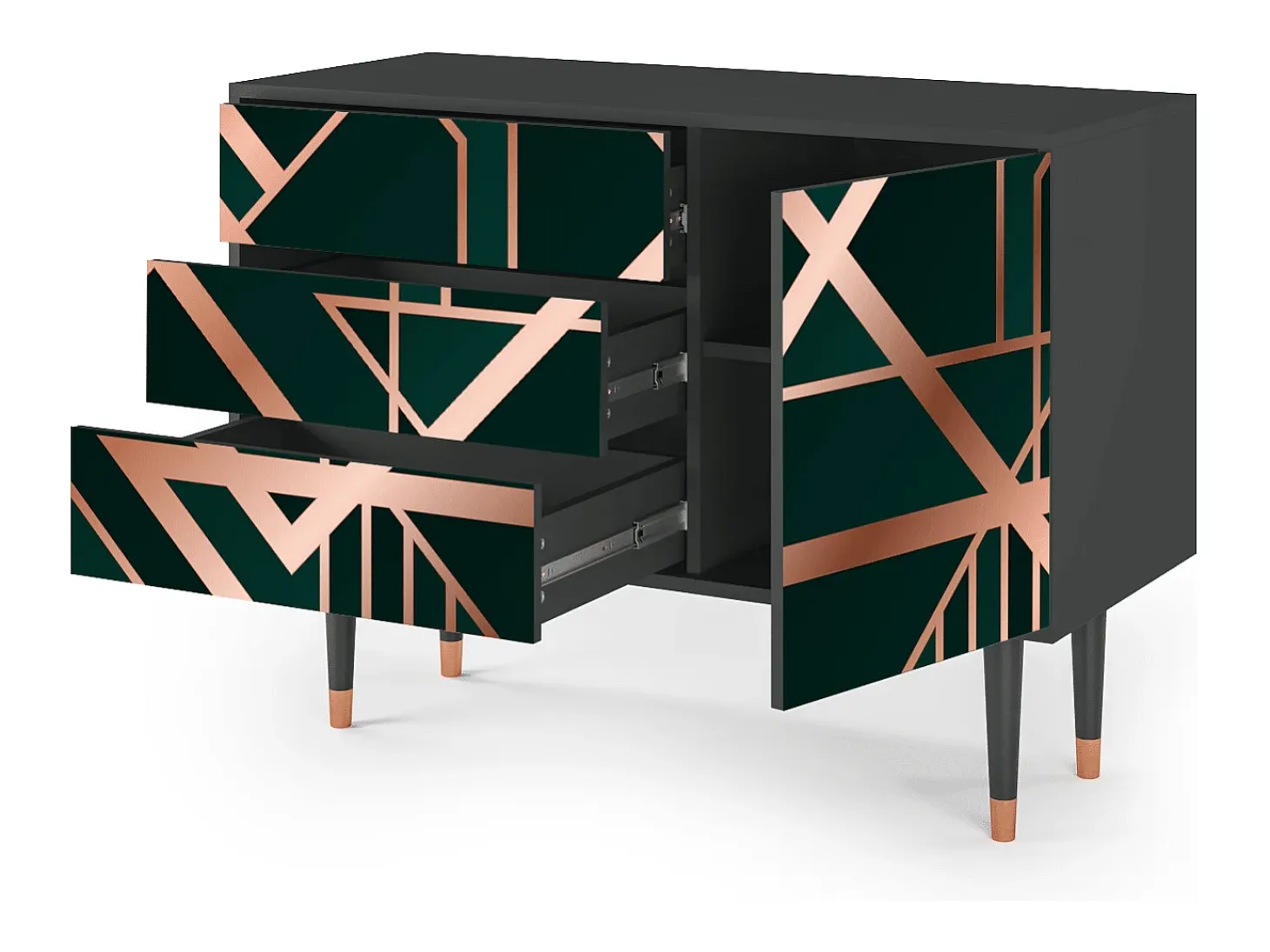 Aparador - 115х84х41 cm - S3 - Emerald Gatsby, Antracita
