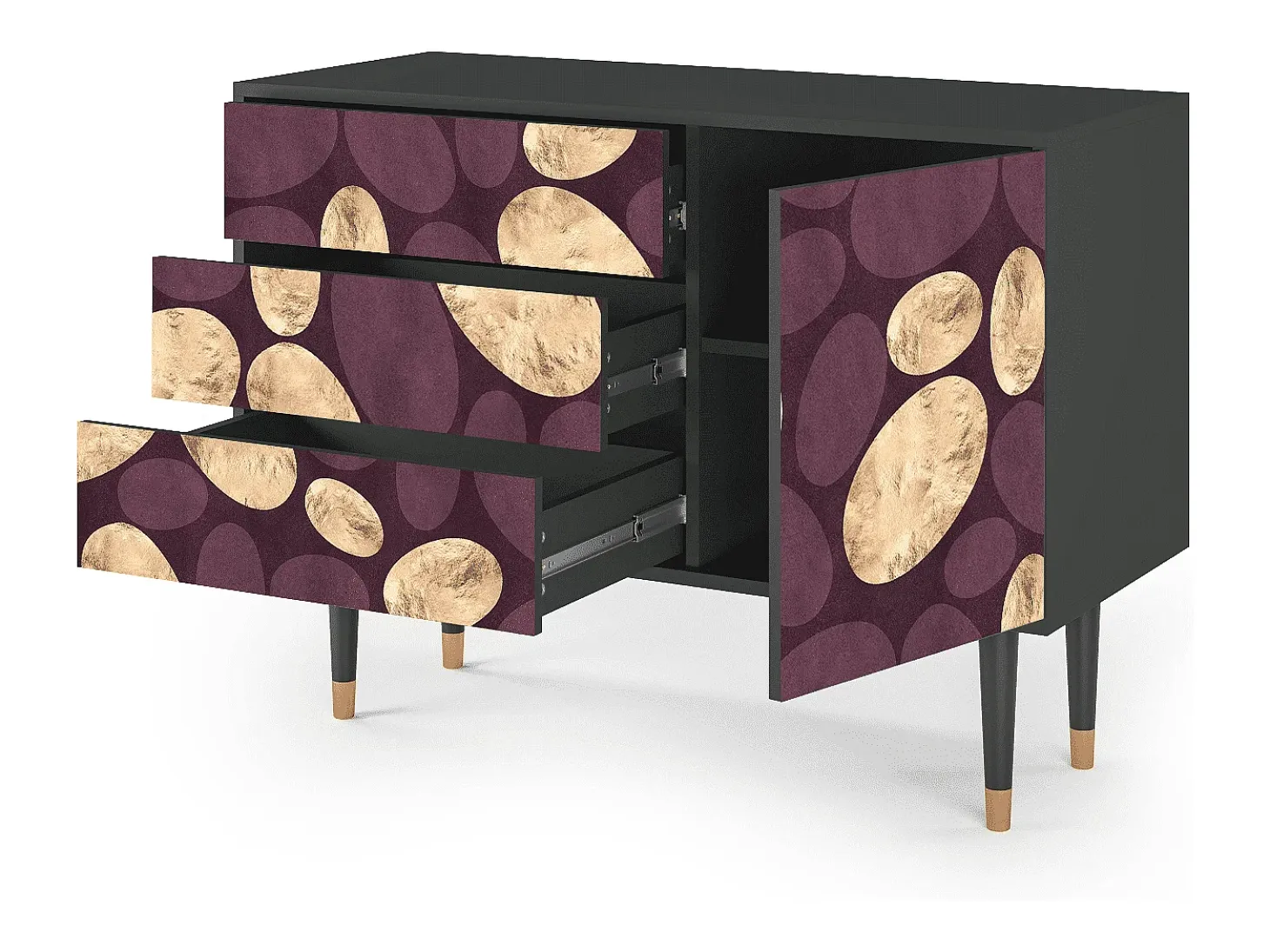 Aparador - 115х84х41 cm - S3 - Fine Wine, Antracita