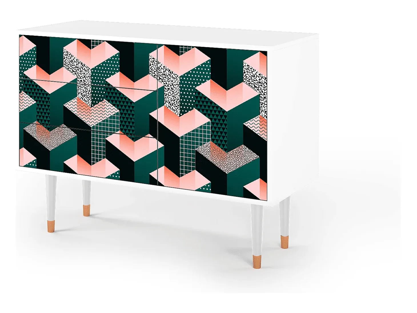Aparador - 115х84х41 cm - S3 - Geometric Madness, Blanco
