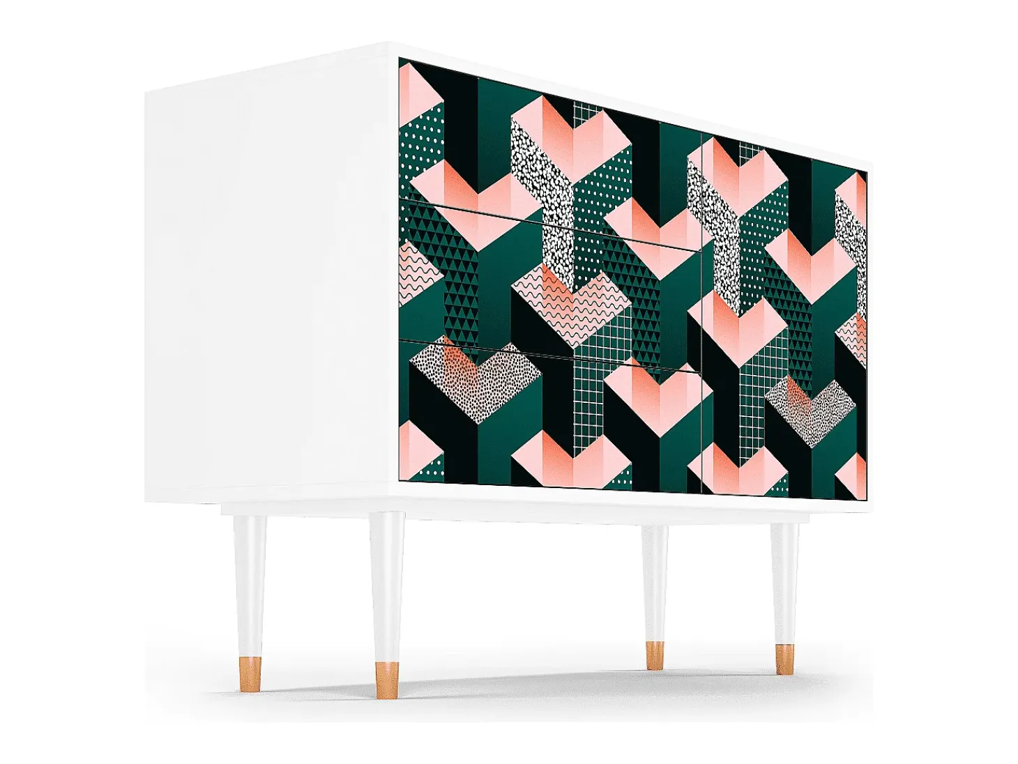 Aparador - 115х84х41 cm - S3 - Geometric Madness, Blanco