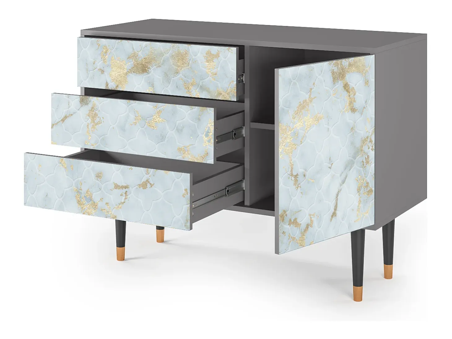 Aparador - 115х84х41 cm - S3 - Golden Waves, Gris