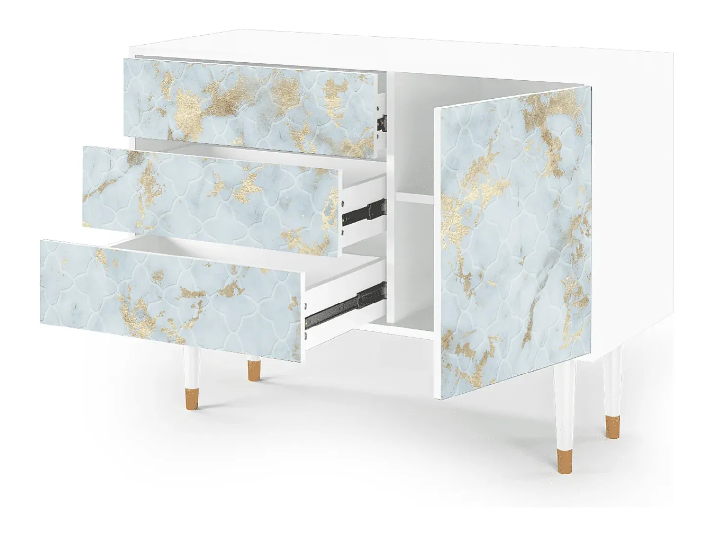 Aparador - 115х84х41 cm - S3 - Golden Waves, Blanco