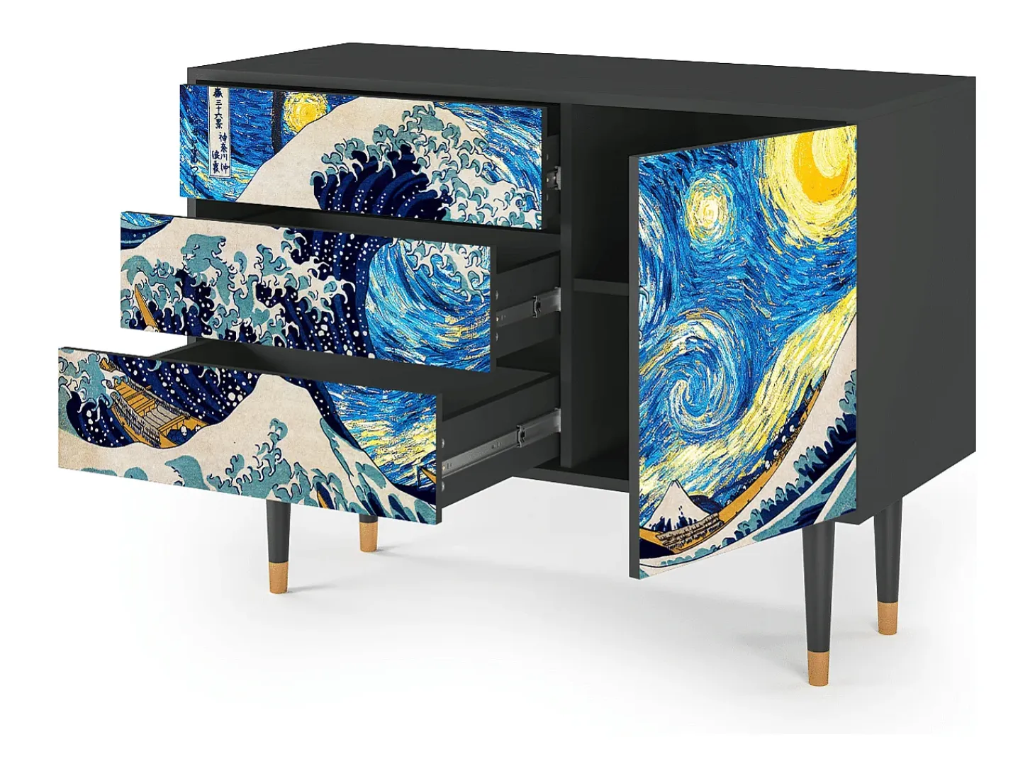 Aparador - 115х84х41 cm - S3 - Great Wave, Antracita