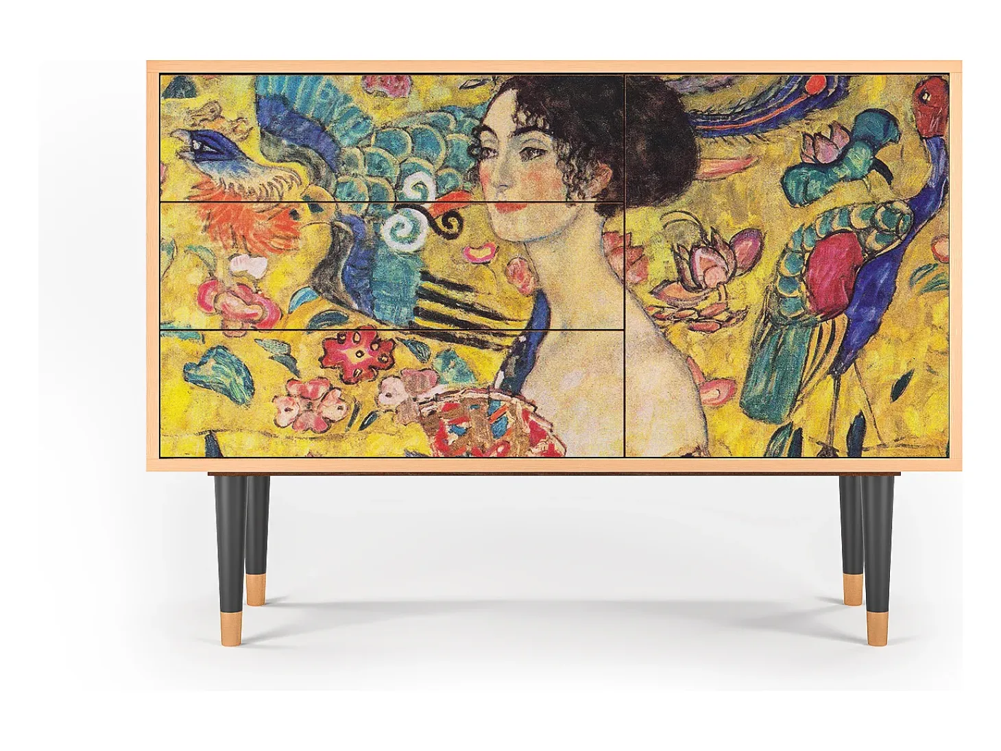 Aparador - 115х84х41 cm - S3 - Lady with Fan by Klimt, Nogal