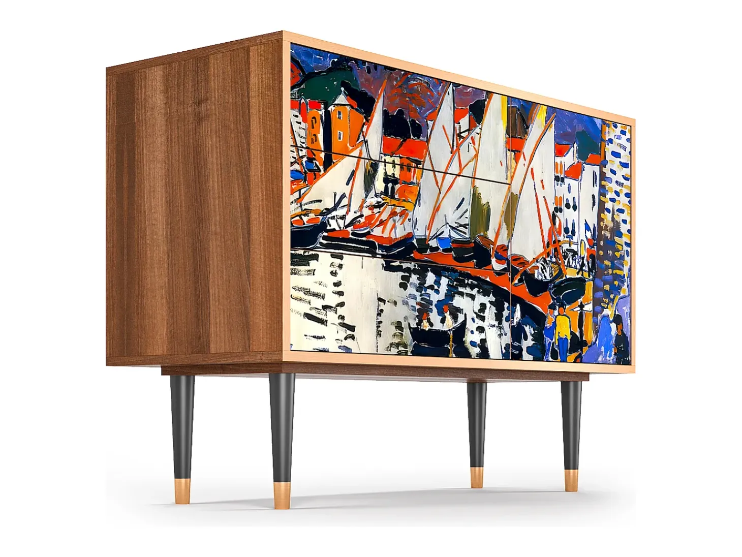 Aparador - 115х84х41 cm - S3 - Le Séchage des voiles , Nogal
